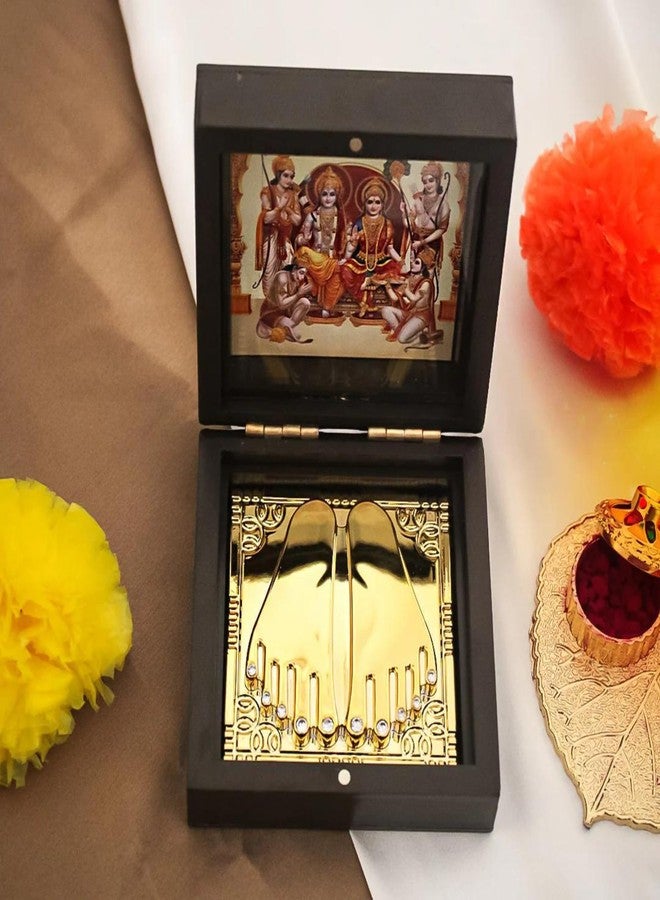 Divine Hindu Shri Ram Ji Gold-Plated Premium Footprint of Hindu God | Spiritual Decor Puja Spiritual Symbol for Puja | Meditation | Spiritual Product - Image 1